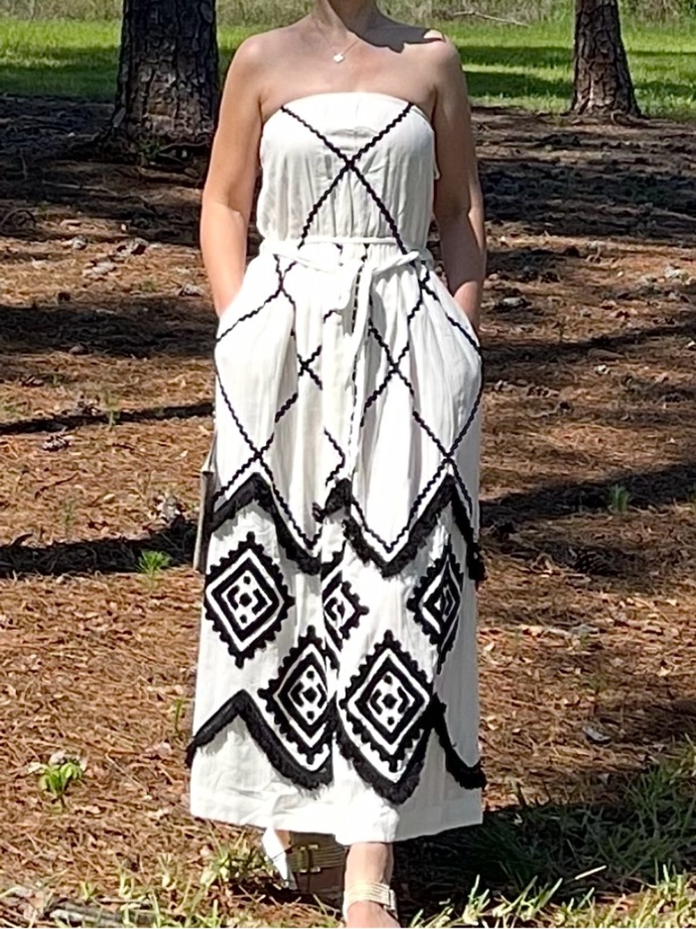 Anthropologie Appliqued strapless Maxi Dress Verb by Pallavi Singhee $248 sz.4